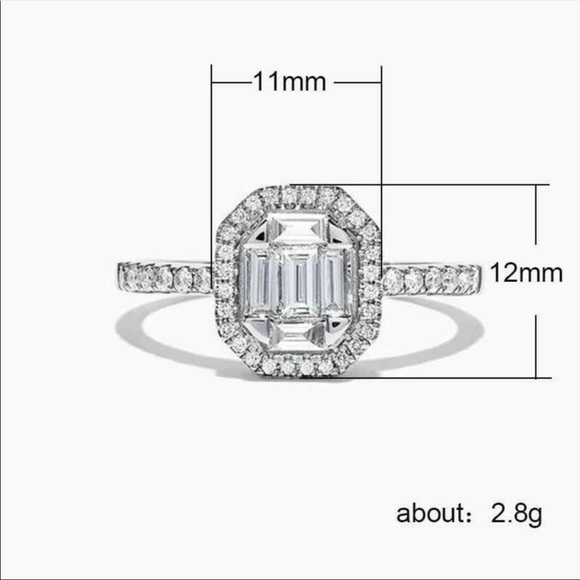 New sterling silver stamped white sapphire ring - Picture 2 of 3